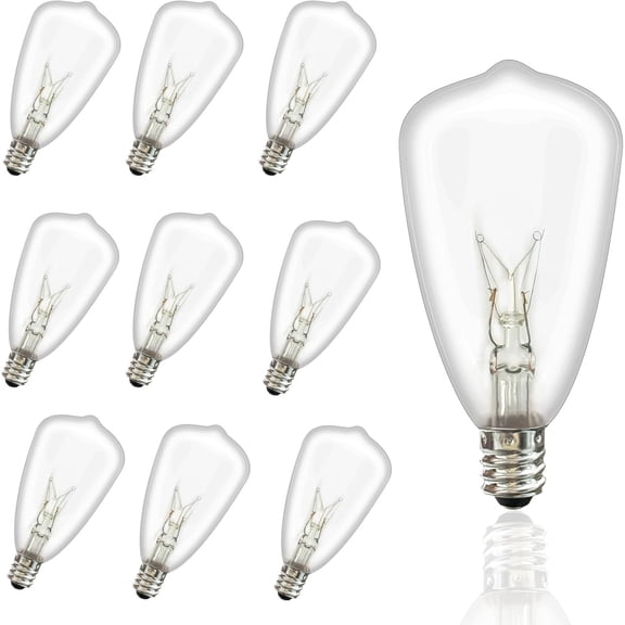 10-Pack ST35 Light Bulbs Replacement Edison Clear -5 Watts C7/E12 Screw Base for Indoor/Outdoor Patio String Lights