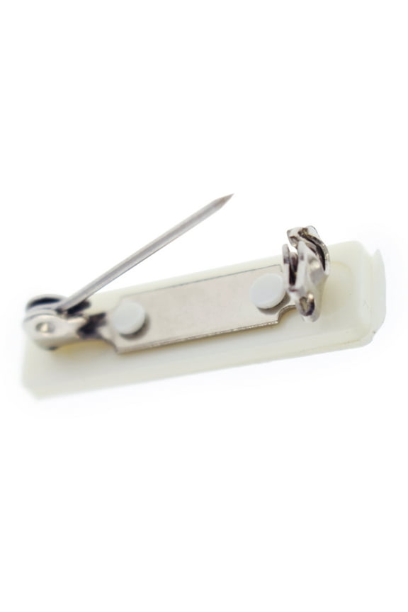 10 Pack - Safety Bar Pins with Adhesive Sticky Back & Metal Locking Clasp - Blank Safety Pin Backing for ID Badges, Nametags, Ribbons, and Crafting by Specialist ID