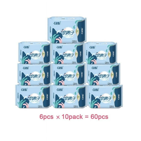 10 Pack Sanitary Napkins for Women & Girls - Menstrual Pads, Feminine Organic Panty Liners for Daily Use