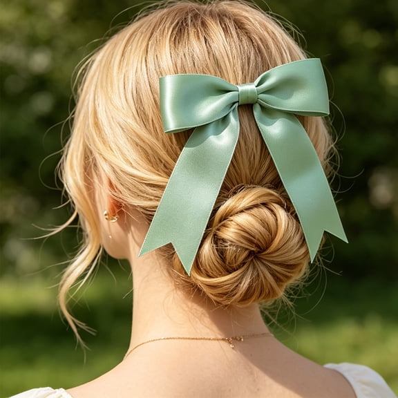 10 Pack Satin Ribbon Bows, Wrinkle Resistant Anti-Snag Glossy Fabric, Self-Adhesive Easy Attach Dots, Reusable Ornament Bows For Gift Wrapping Wedding Christmas Tree DIY Craft