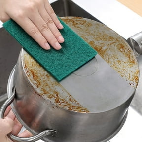 10 Pack Scouring Pad,Dish Scrubber for Kitchen,Multipurpose Scour Pads for Cleaning,Uncoated Pots and Pans, Cast Iron Cooktops, Grill Grates, Oven Racks