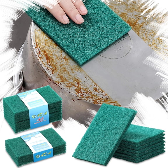 10-Pack Scouring Pads - Multi-Purpose Non-Scratch Durable Scrubbing Pads For Dishware Cookware Sinks Safe For Non-Stick Stainless Steel Surfaces Efficient Cleaning - For Home