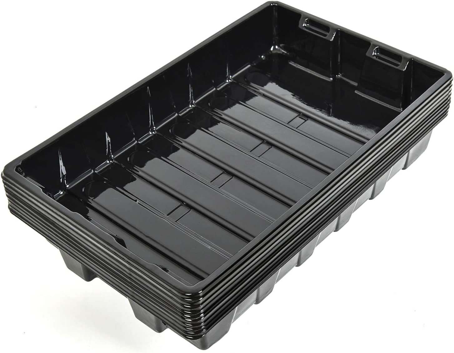 10 Pack Seed Starter Tray Reusable Plastic Plant Seedling Starter Trays Thickened Sturdy Durable for Germination Growing Microgreens Planting Propagation, Without Drain Holes, 14.5"x9"
