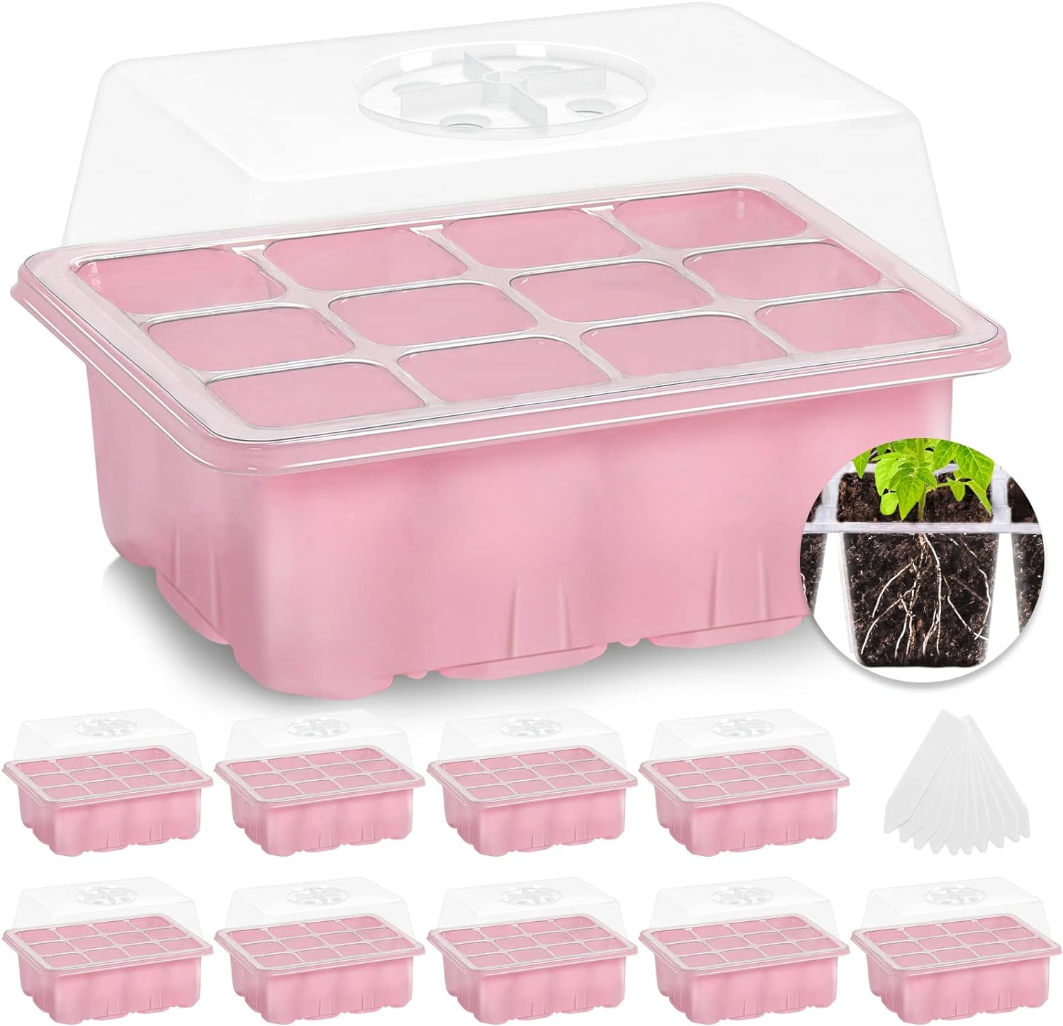 10 Pack Seed Starter Trays, Seedling Tray Plant Grow Kit Mini
