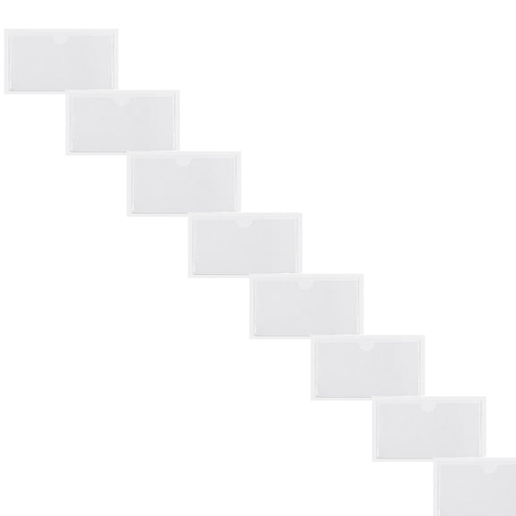 10 Pack Self-Adhesive PVC Label Holders, Top Open Card Pockets for Organizing Drawers and Files, Horizontal 12x9cm