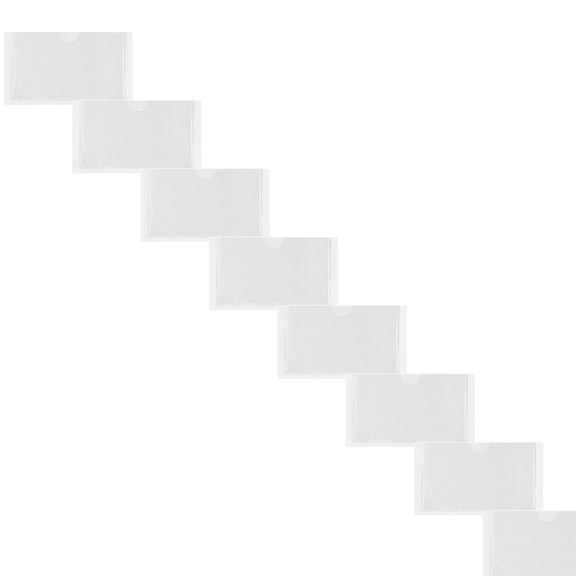 10 Pack Self-Adhesive PVC Label Holders, Top Open Card Pockets for Organizing Drawers and Files, Horizontal 15x11cm