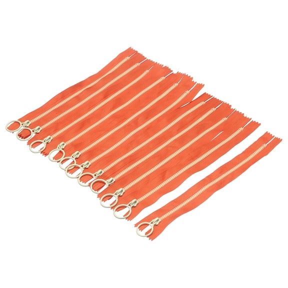 10 Pack Separating Jacket Zippers with #3 Lifting Ring Pulls, 7.48 Inch Colorful Resin Zippers Close-end Replacement for Tailor Sewing Bag Craft Accessories, Orange-Light Yellow