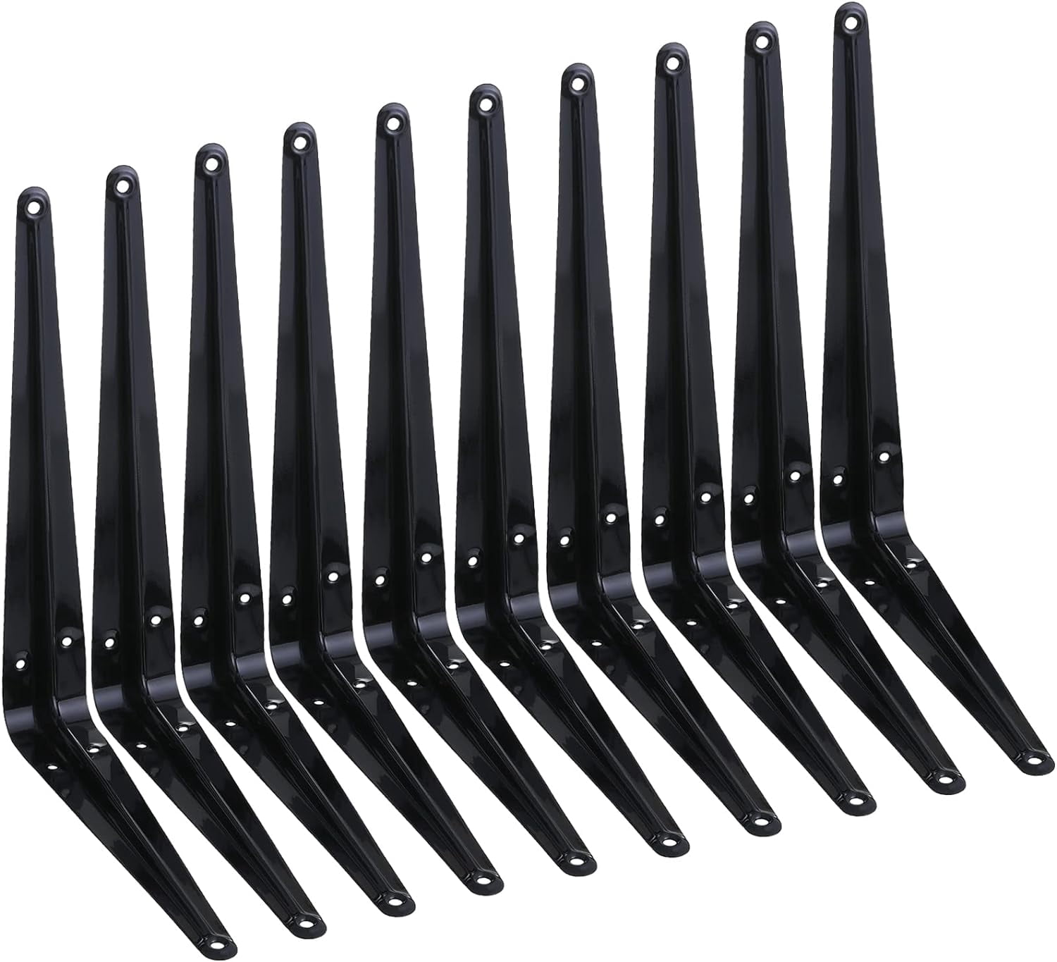 10 Pack Shelf Bracket 12 Inch ,Heavy Duty Shelf Brackets,Floating Shelf Bracket L Brackets,Metal Shelf Brackets for Wall, 12”L x 10”H x1.8”W
