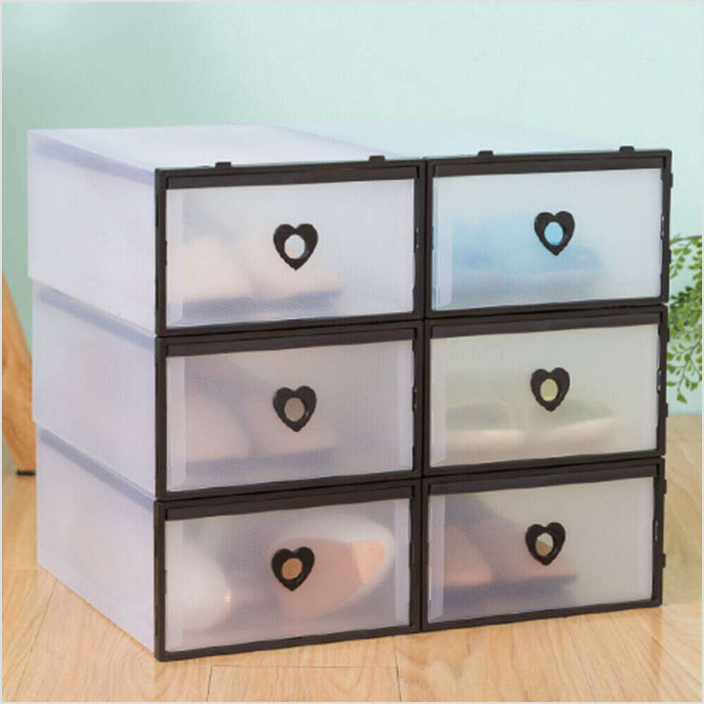 10 Pack Shoe Rack Organizer Shoe Storage Boxes Clear Plastic Stackable ...