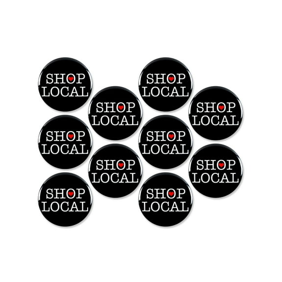 10 Pack - Shop Local Small Business Pinback Buttons - 2.25 Inch
