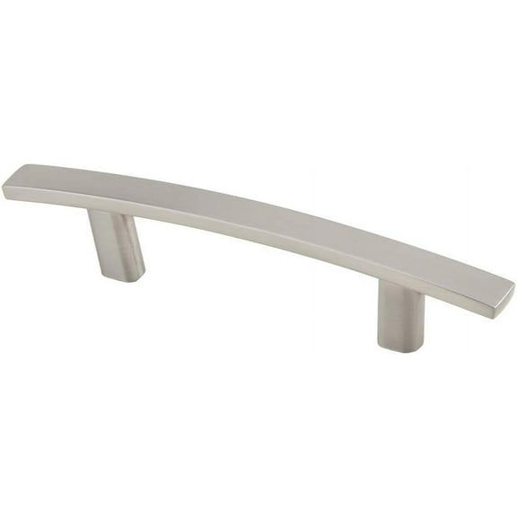 10 Pack Silverline 3" Hole Center Cabinet Hardware Pull Curved Subtle Arch Modern Kitchen Bathroom Handles, Brush Satin Nickel