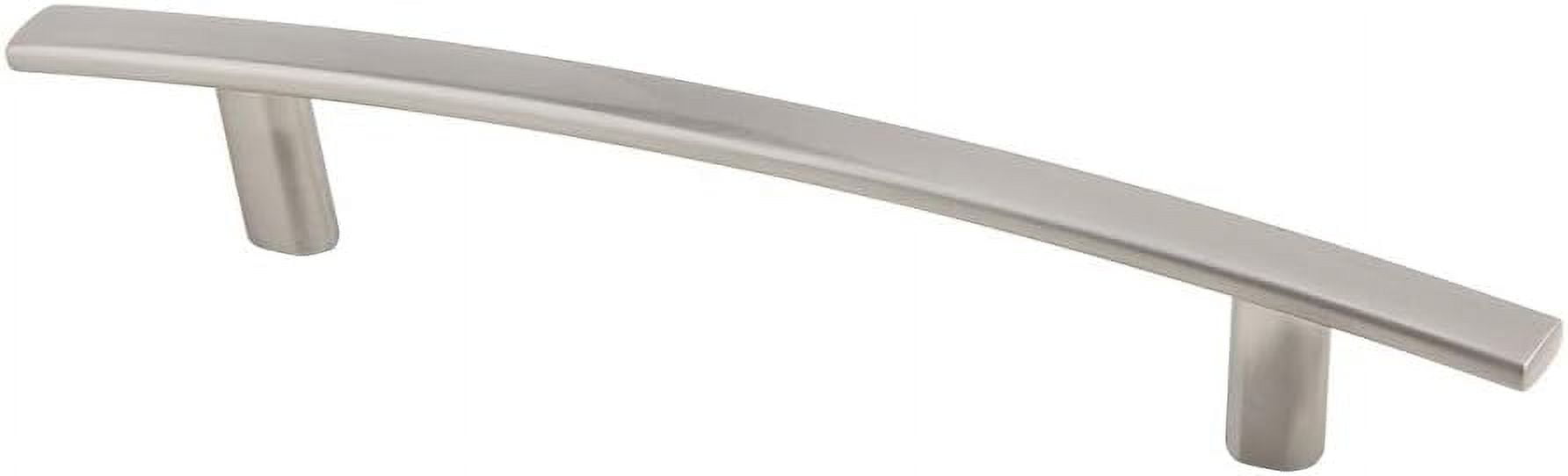 10 Pack Silverline 5" Hole Center Cabinet Hardware Pull Curved Subtle Arch Modern Kitchen Bathroom Handles, Brush Satin Nickel