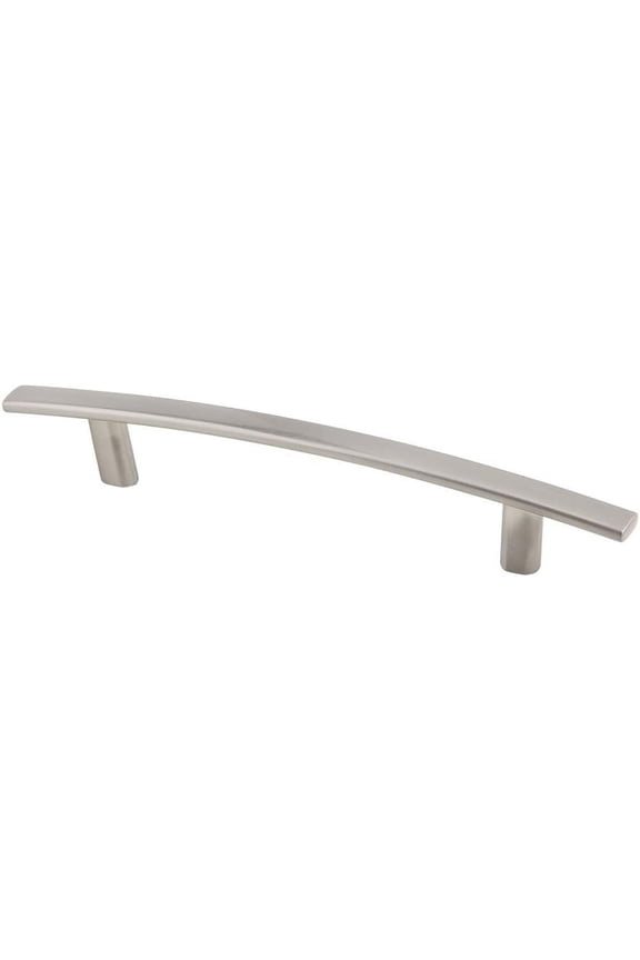 10 Pack Silverline 5" Hole Center Cabinet Hardware Pull Curved Subtle Arch Modern Kitchen Bathroom Handles, Brush Satin Nickel