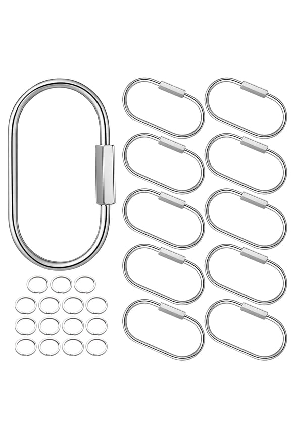 10 Pack Silvery Key Rings, Carabiner Clip for Lock Keychain, Purse Bag Charms for Handbags, Screw Lock Keys Organizer, Purse Bag Accessories Charms for Keys, Bluetooth Speakers, Keys, Pendan