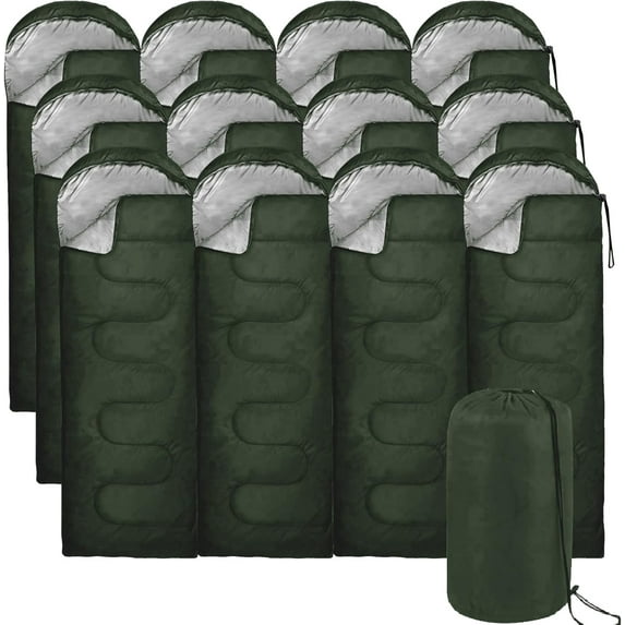 10 Pack Sleeping Bags for Adults Cold Weather Bulk for Homeless People, 4 Seasons Warm or Cold Lightweight Indoor Outdoor Backpacking, Camping