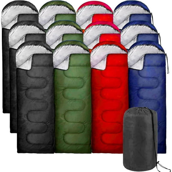 10 Pack Sleeping Bags for Adults Cold Weather Bulk for Homeless People, 4 Seasons Warm or Cold Lightweight Indoor Outdoor Backpacking, Camping