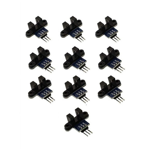 10 Pack Slotted Optical Optocoupler IR Infrared Sensor Module With 5.9mm Gap For TTL Level Trigger, NPN Photoelectric Transistor For Measurement And Object Detection