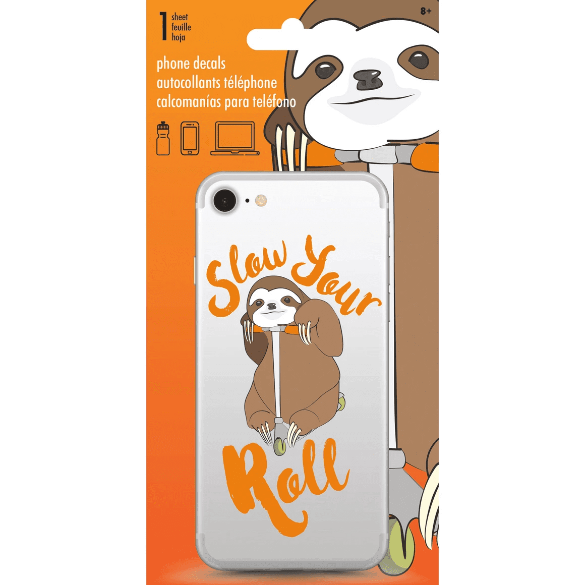 10 Pack Slow Your Roll Sloth Phone Decal, Adorable, Durable, High Quality Sticker with Vibrant Colors, Easy Application, No Residue, Perfect for Phones, Laptops, Water Bottles, Fun Accessory, Bulk