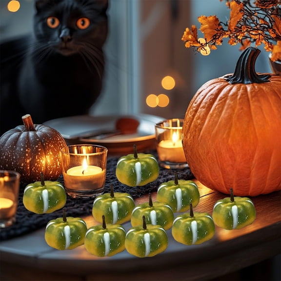 10 Pack Small Artificial Pumpkins for Fall Decor - Lifelike Mini Fake Pumpkins for Home Kitchen Thanksgiving Halloween Party Decoration | Plastic Craft Pumpkins for Table Centerpiece Basket Staircase