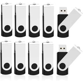 10 Pack Small Capacity 256 MB USB Flash Drive Bulk 256MB Thumb Drives in Black, with LED Indicator(BACK 10PACK*256MB)