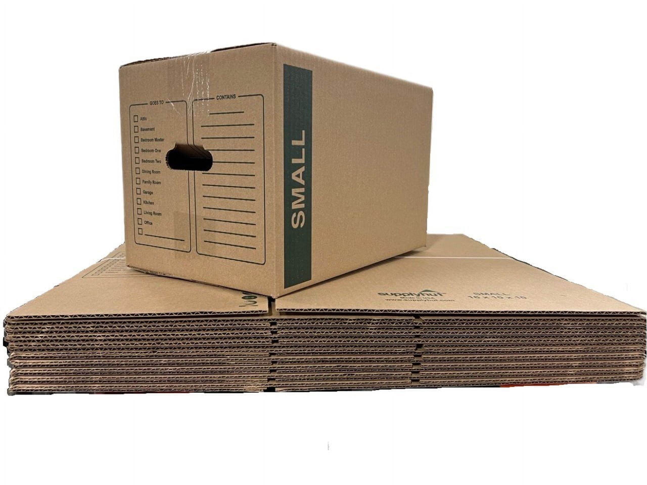 10 - Pack Small Cardboard Moving Boxes 16x10x10 32 ECT With Handles