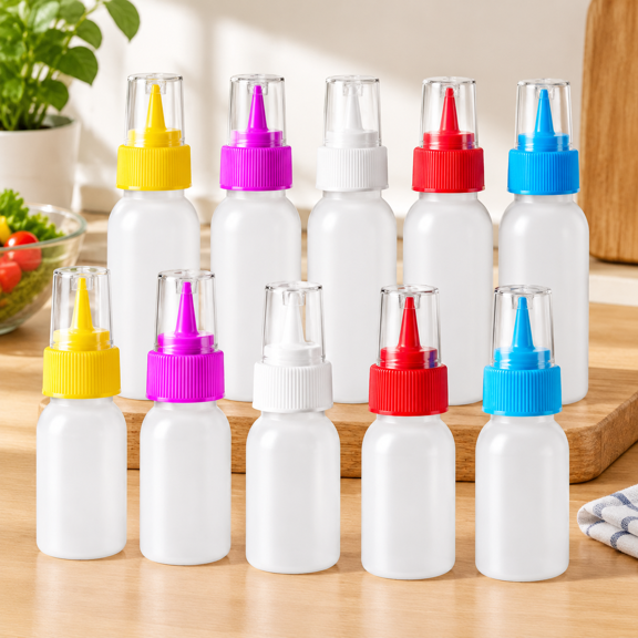 10 Pack Small Easy Squeeze Bottle 30ml and 60ml Sauce Bottle