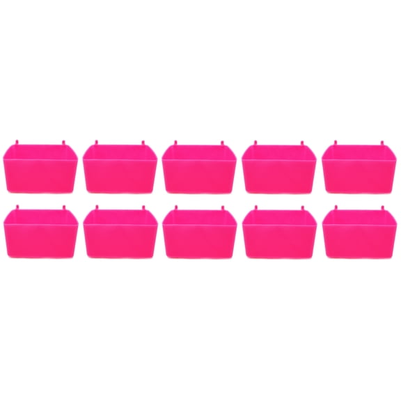 10 Pack Small Plastic Pegboard Storage/Parts Bins - Pink