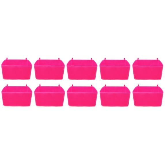 10 Pack Small Plastic Pegboard Storage/Parts Bins - Pink