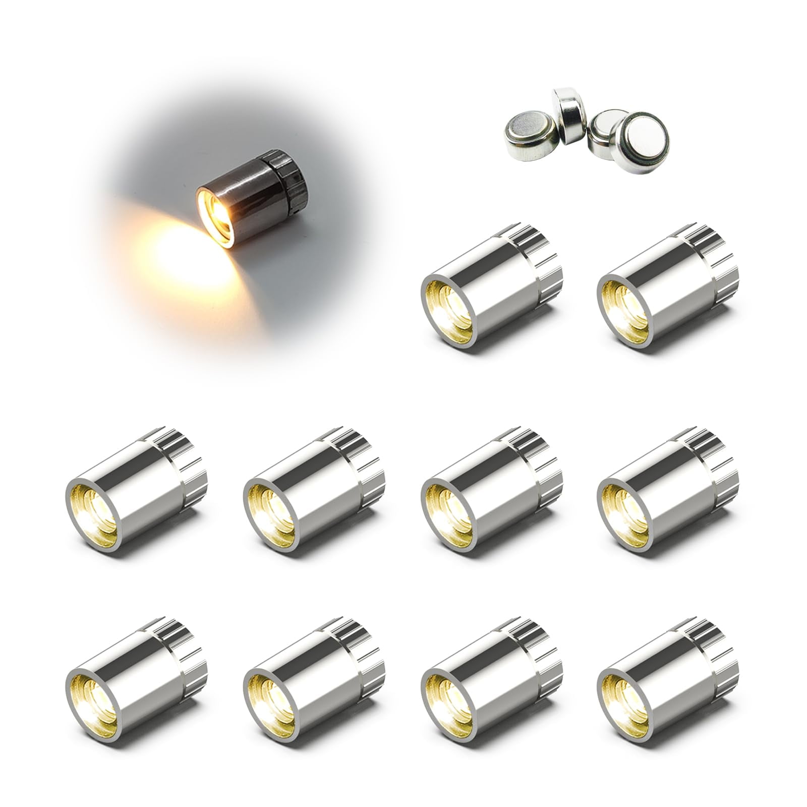 10 Pack Small Spotlight, Battery Operated LED Outdoor Lights, LED ...