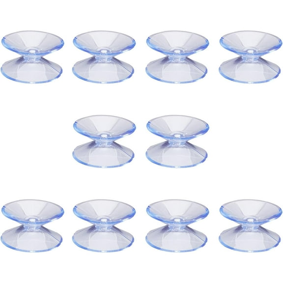 10 Pack Small Suction Cups 20.5Mm Double Sided Suction Cups Hooks Clear Plastic Sucker Pads PVC Glass Table Bumpers Strong Adhesive Sucker Holders for Window Glass Christmas Lights