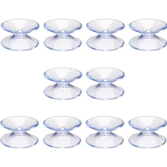 10 Pack Small Suction Cups 26Mm Double Sided Suction Cups Hooks Clear Plastic Sucker Pads PVC Glass Table Bumpers Strong Adhesive Sucker Holders for Window Glass Christmas Lights Cornflower Blue
