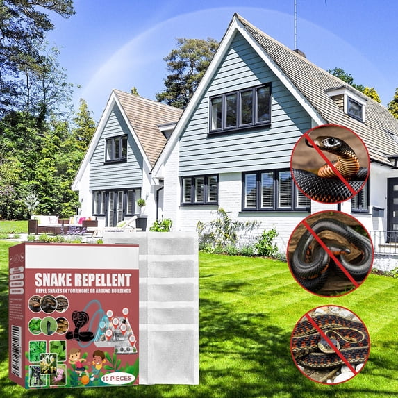 10 Pack Snake Away Repellent Bags, for repelling Snakes Rats and Other Pests, for Yard Lawn Garden Camping Fishing, Natural Plant Formula Pest Insect Control-Lasting Protection