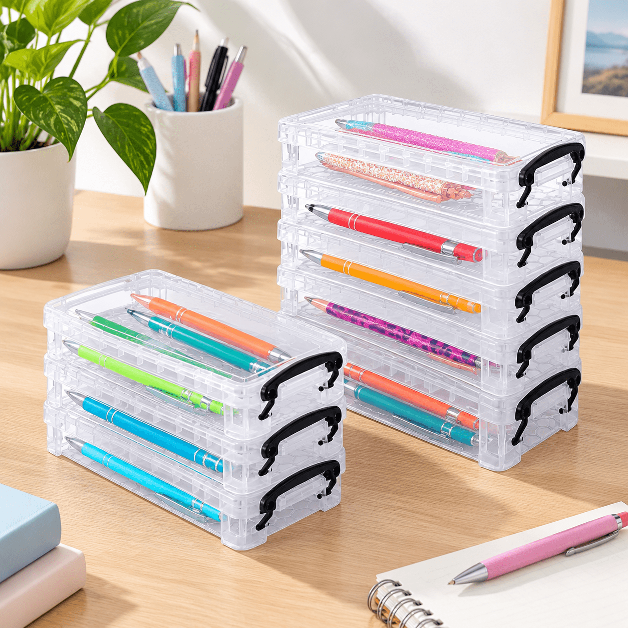 Snap T Pvc 10 Pack Snap-lock Plastic Pencil Storage Boxes, 8 x 3.1 x 1.4 Inch ...