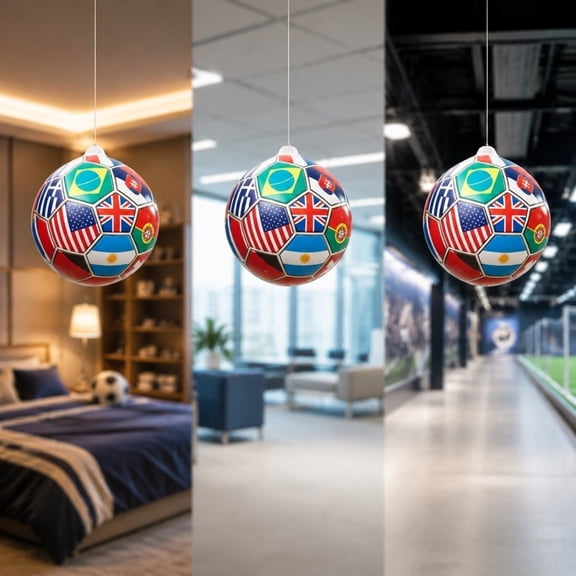 10 Pack Soccer Party Inflatable Hanging Balls, Football Themed PVC Ceiling Decorations With Air Pump, Sports Fan Party Bar Game Day Event Decor