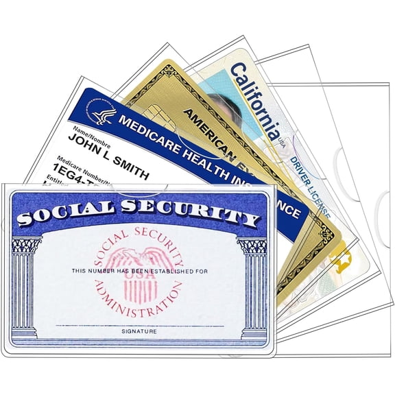 10 Pack Social Security Card Holder/Social Security Card Protector Sleeve