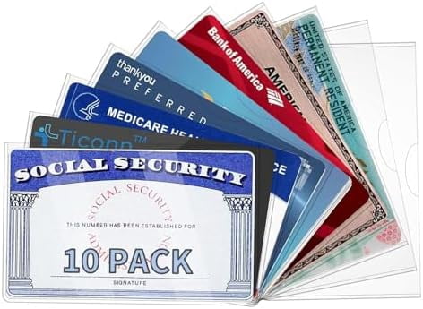 10 Pack Social Security Card Protector Medicare New Credit Card Holder ...