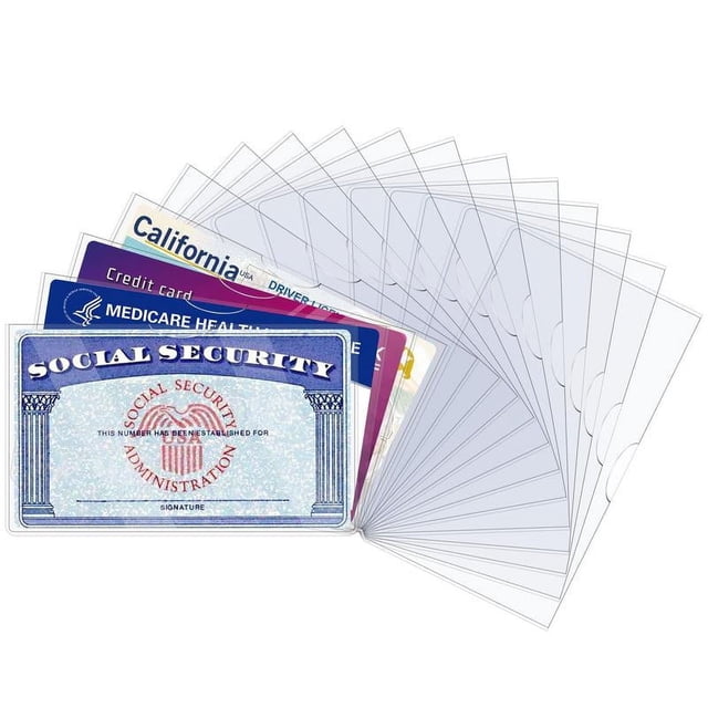 10 Pack Social Security Card Protector Sleeves, New Medicare Card ...