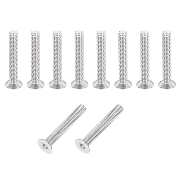 10 Pack Socket Head Screws, M3x20mm Aluminum Alloy Countersunk Head Hex Socket Screws Hardware Hexagon Flat Head Bolts for Model Accessories, Silver Tone