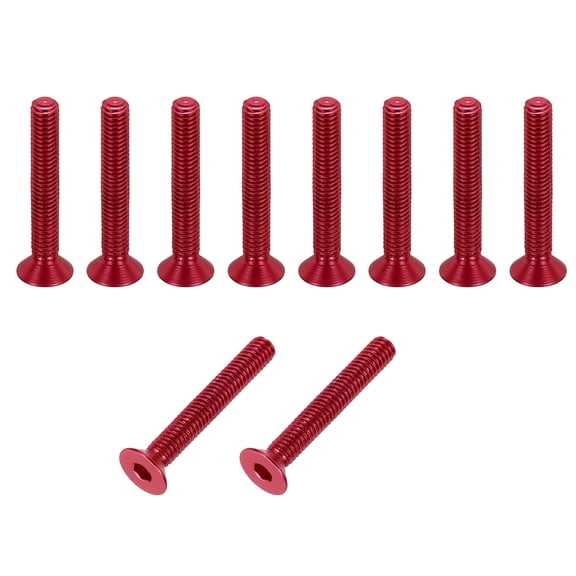 10 Pack Socket Head Screws, M3x20mm Aluminum Alloy Countersunk Head Hex Socket Screws Hardware Hexagon Flat Head Bolts for Model Accessories, Red