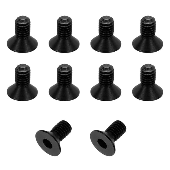 10 Pack Socket Head Screws, M3x6mm Aluminum Alloy Countersunk Head Hex Socket Screws Hardware Hexagon Flat Head Bolts for Model Accessories, Black