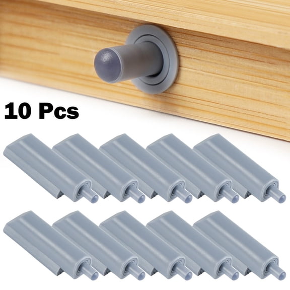 10 Pack Soft Close Damper Buffers for Cabinet Doors and Drawers, Quiet Plastic Cupboard Catch Stopper to Prevent Slamming, Easy Install Kitchen Bathroom Hardware Accessories in gray Color