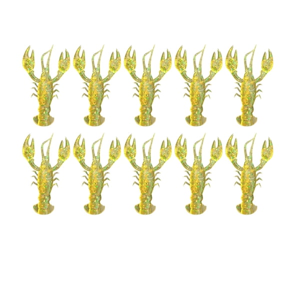 10 Pack Soft Shrimp Lure Baits Lifelike Crawfish Artificial Fishing Lures for Freshwater Saltwater Fishing Bass Trout Pike Crappie Perch Jigging Rigging