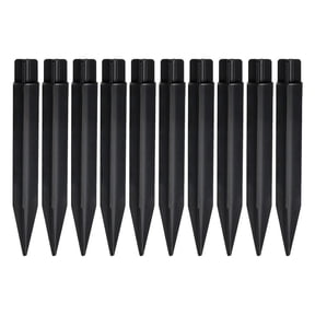 10 Pack Solar Garden Light Ground Rods For Outdoor Lamps, Weather-Resistant ABS Plastic Replacement Spikes With Strong Stability, 180 X 22 Mm, Black