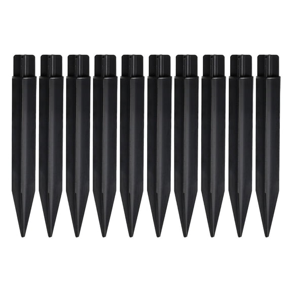 10 Pack Solar Garden Light Ground Rods For Outdoor Lamps, Weather-Resistant ABS Plastic Replacement Spikes With Strong Stability, 180 X 22 Mm, Black