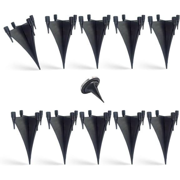 10 Pack Solar Light Replacement Stakes - Reinforced Plastic Ground Spikes for Solar Pathway Disk Lights, Garden Glass Ball Outdoor Lights - Secure Anchor Post for Landscape Lighting Accessories