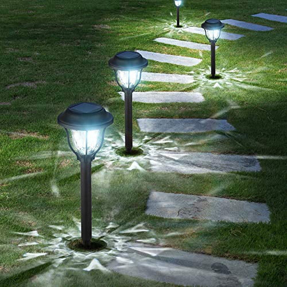 10 Pack Solar Lights Outdoor, Bright Solar Garden Outdoor Lights Waterproof  Solar Powered Pathway Lights, Auto On/Off Solar LED Landscape Lighting for  Walkway Pathway Patio Yard Cool White