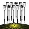 thumbnail image 1 of 10-Pack Solar Lights Outdoor Waterproof - LED Solar Garden Lights for Patio & Yard - 3 Color Modes (WhiteWarmColored) - IP65 Water- - Auto OnOff - 37.5" Stainless Steel Spotlights, 1 of 9