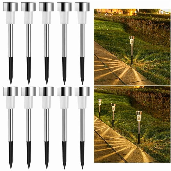 Solar Outdoor Lights LED Garden Light Waterproof Landscape Lighting for Walkway Lawn Patio Yard 10-Pack