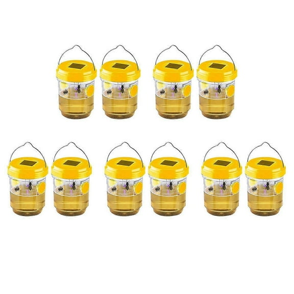 10 Pack Solar Wasp Trap Outdoor Hanging,Wasp Cather Hanging with Light for Yellow Jackets,Hornets,Be