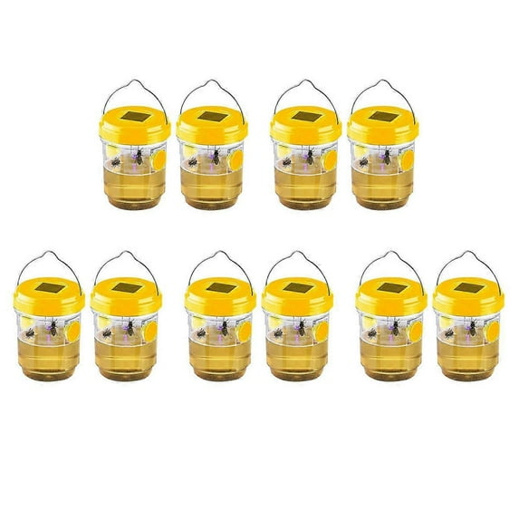 10 Pack Solar Wasp Trap Outdoor Hanging,Wasp Cather Hanging with Light for Yellow Jackets,Hornets,Be